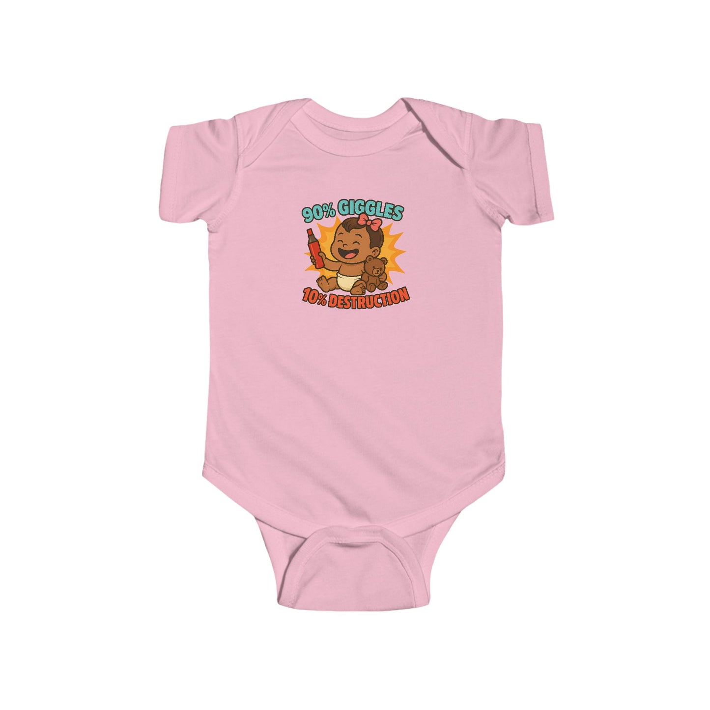 90% Giggles, 10% Destruction - Baby Bodysuit - Artist Lily