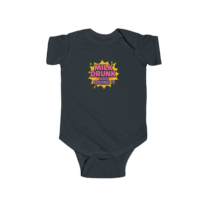 Milk Drunk and Loving It - Baby Bodysuit - Comically Pink