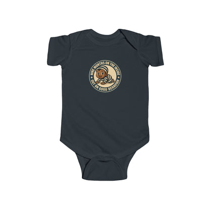 9 Months on the Inside, Out on Good Behavior - Baby Bodysuit - Vintage Stamp Austin