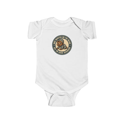 9 Months on the Inside, Out on Good Behavior - Baby Bodysuit - Vintage Stamp Austin