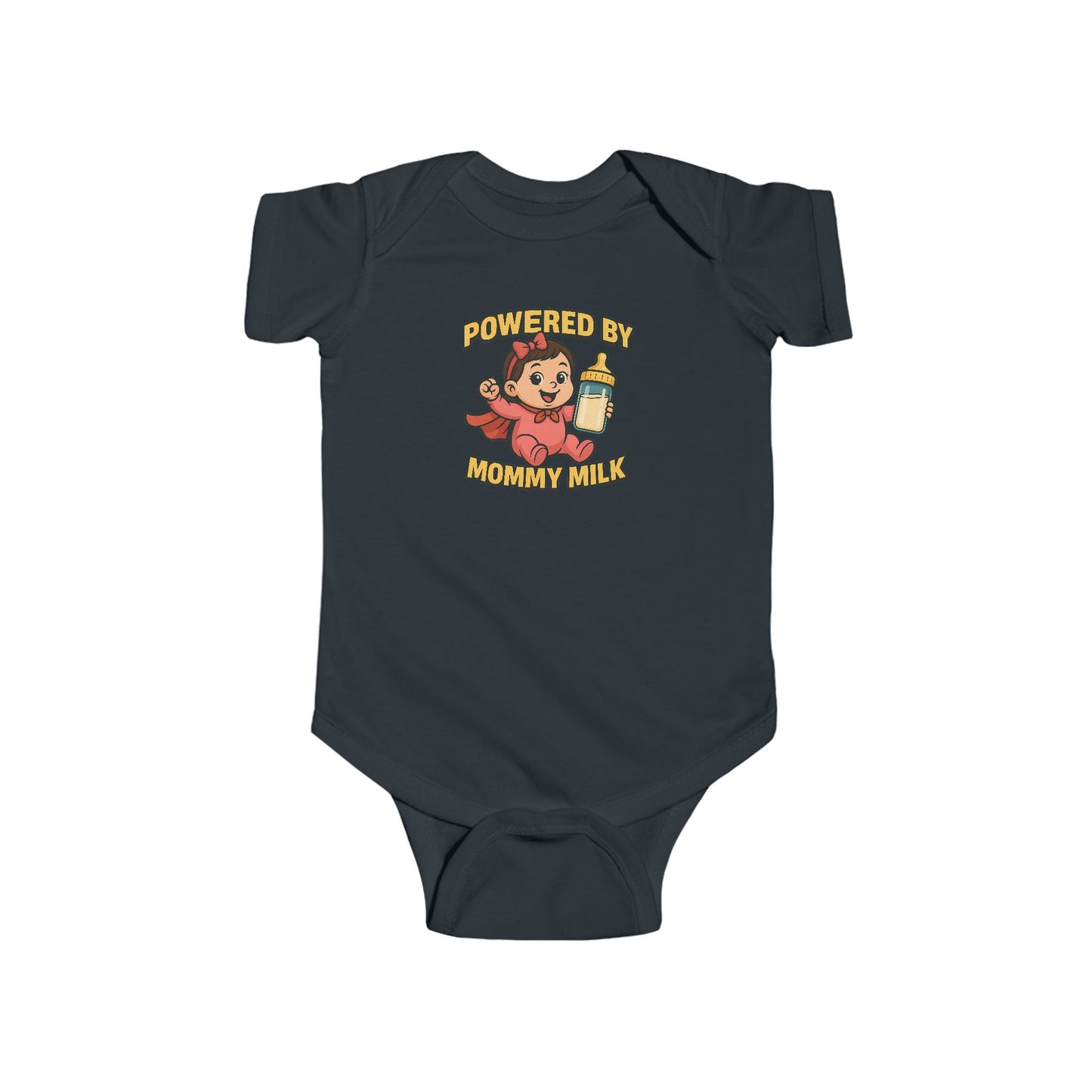 Powered by Mommy Milk - Baby Bodysuit - Hero Charlotte