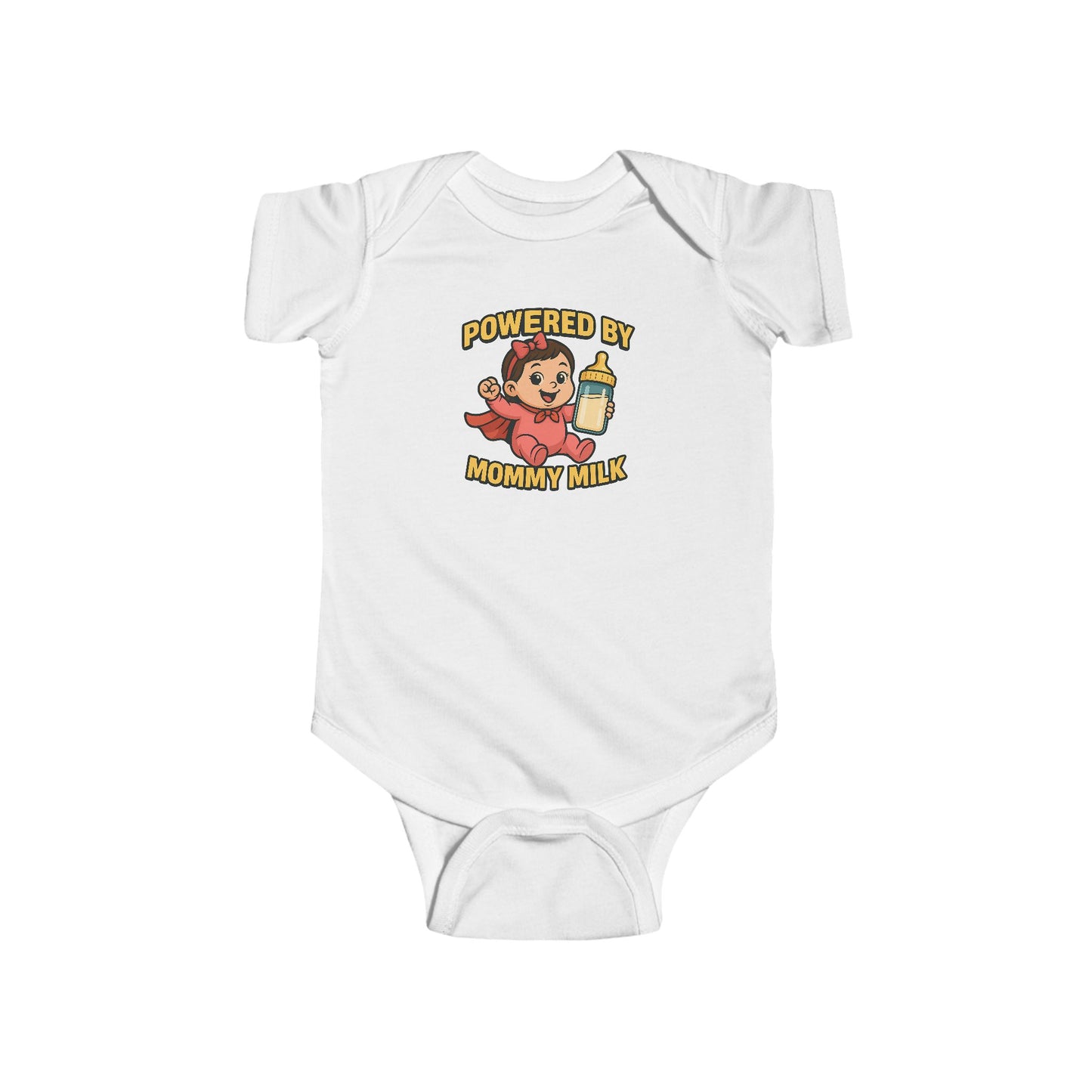 Powered by Mommy Milk - Baby Bodysuit - Hero Charlotte