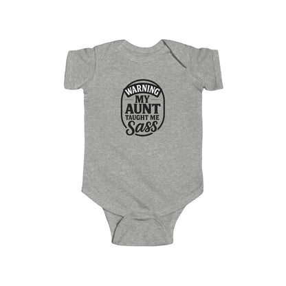 Warning, My Aunt Taught Me Sass - Baby Bodysuit - Huckleberry