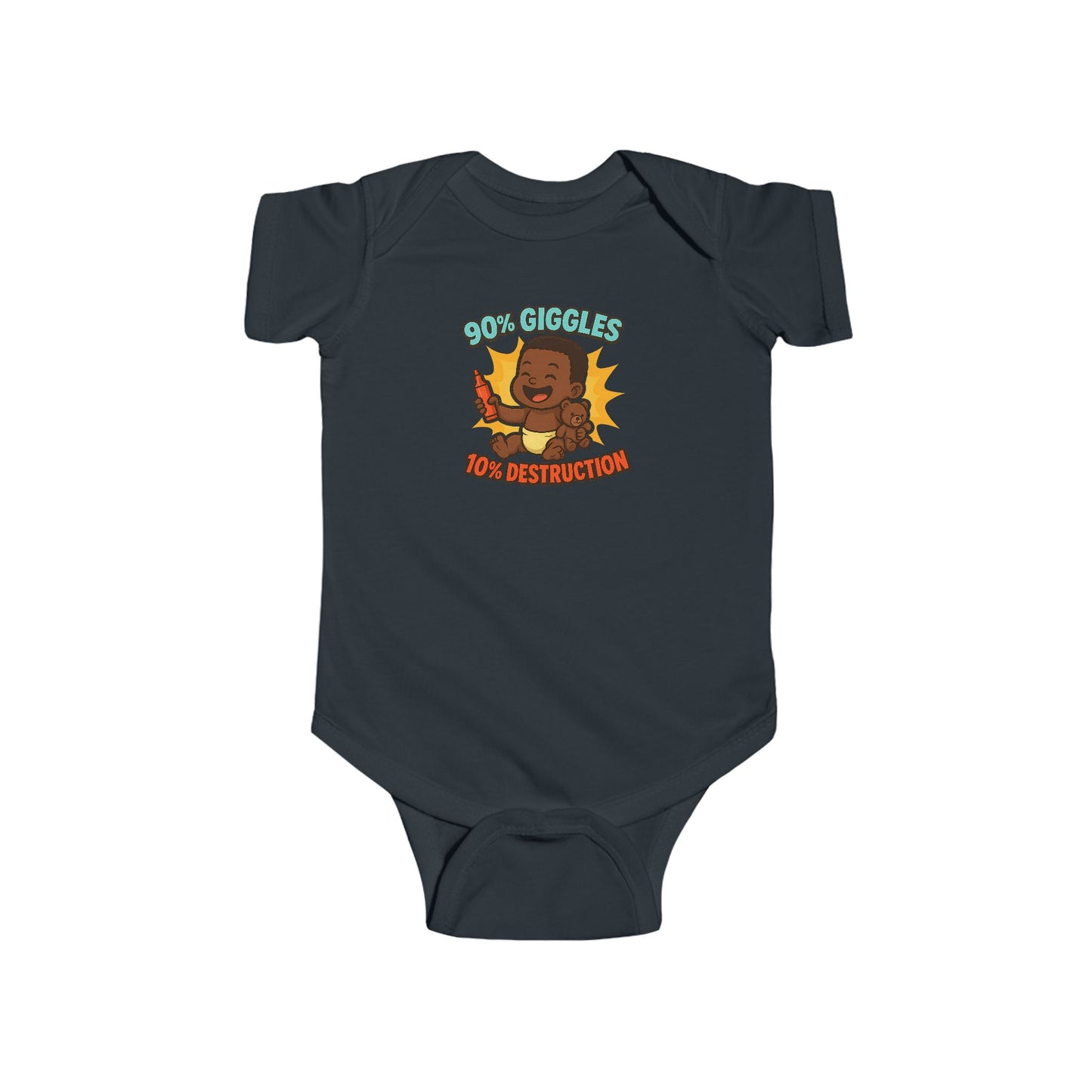 90% Giggles, 10% Destruction - Baby Bodysuit - Artist Jordan
