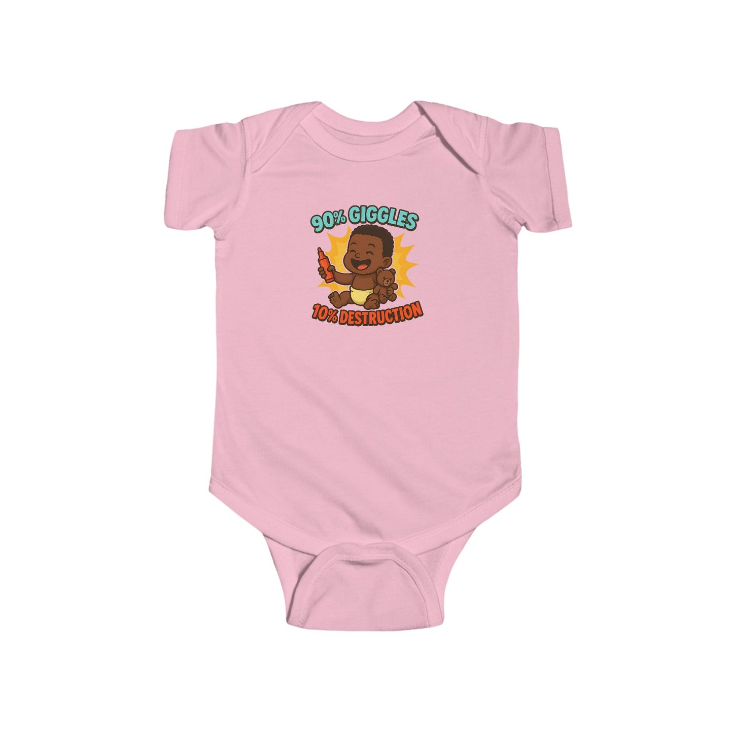 90% Giggles, 10% Destruction - Baby Bodysuit - Artist Jordan