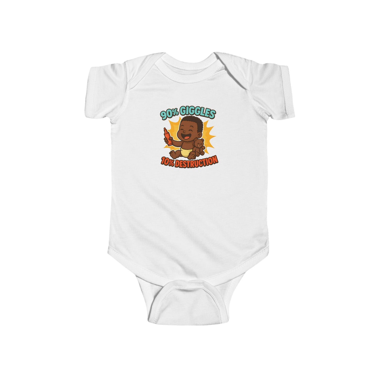 90% Giggles, 10% Destruction - Baby Bodysuit - Artist Jordan