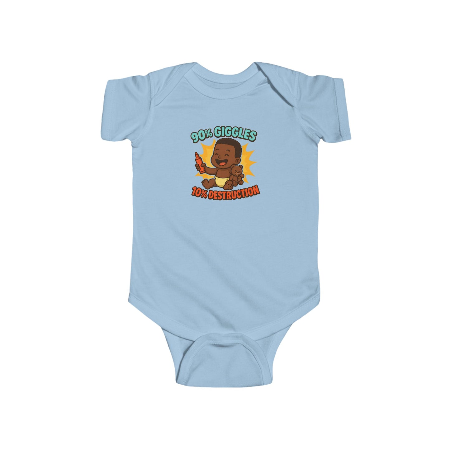 90% Giggles, 10% Destruction - Baby Bodysuit - Artist Jordan