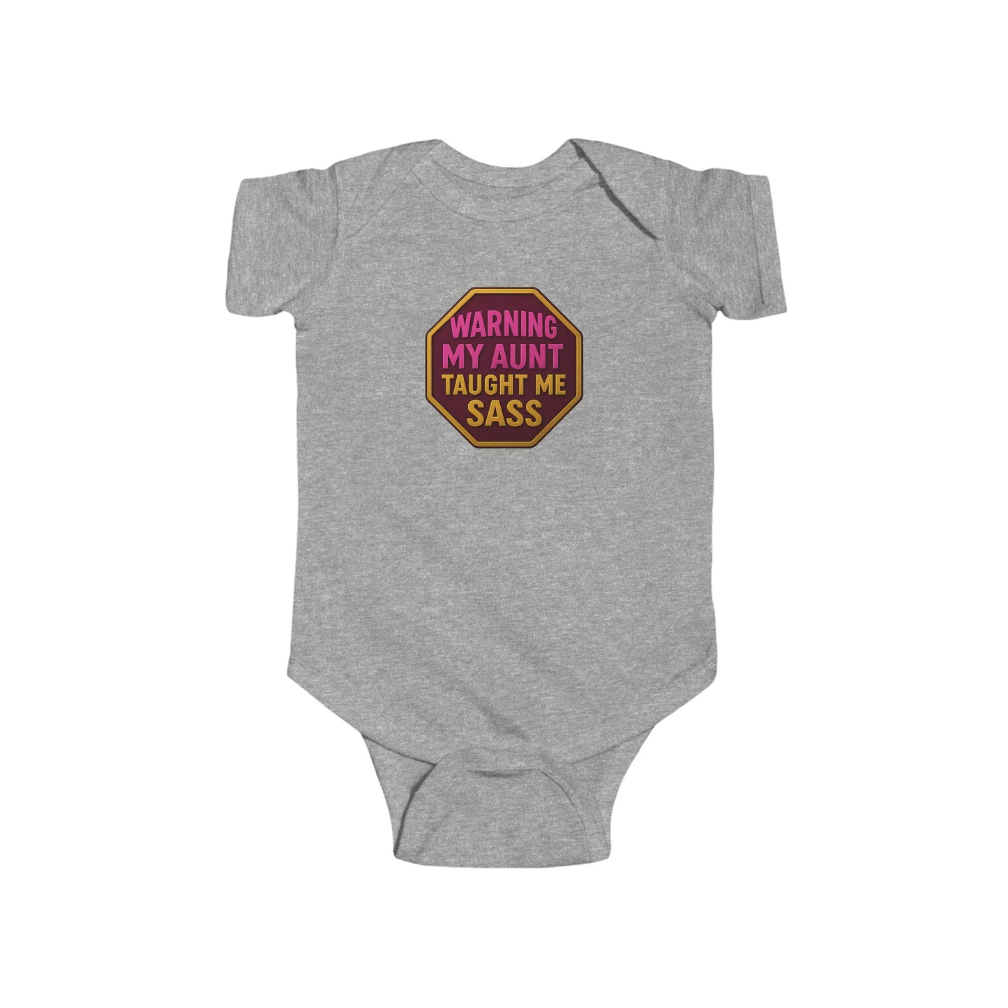 Warning, My Aunt Taught Me Sass - Baby Bodysuit - Red Sass