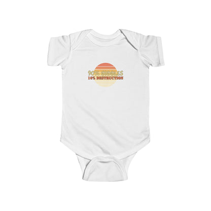 90% Giggles, 10% Destruction - Baby Bodysuit - on Santa Fe Sunset