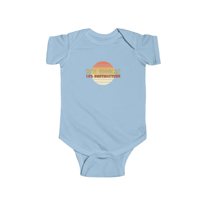 90% Giggles, 10% Destruction - Baby Bodysuit - on Santa Fe Sunset