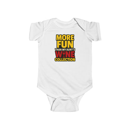 More Fun than my Aunt's Wine Collection - Baby Bodysuit - in Yellow