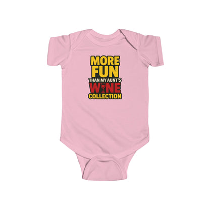 More Fun than my Aunt's Wine Collection - Baby Bodysuit - in Yellow