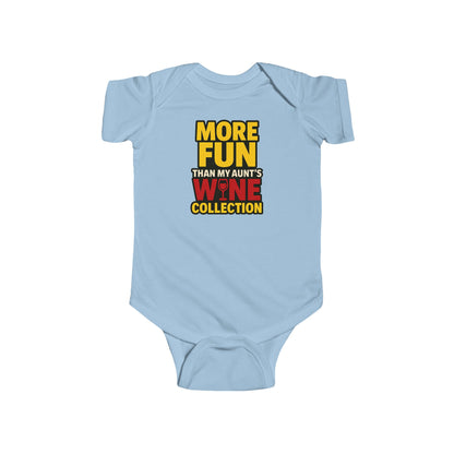 More Fun than my Aunt's Wine Collection - Baby Bodysuit - in Yellow