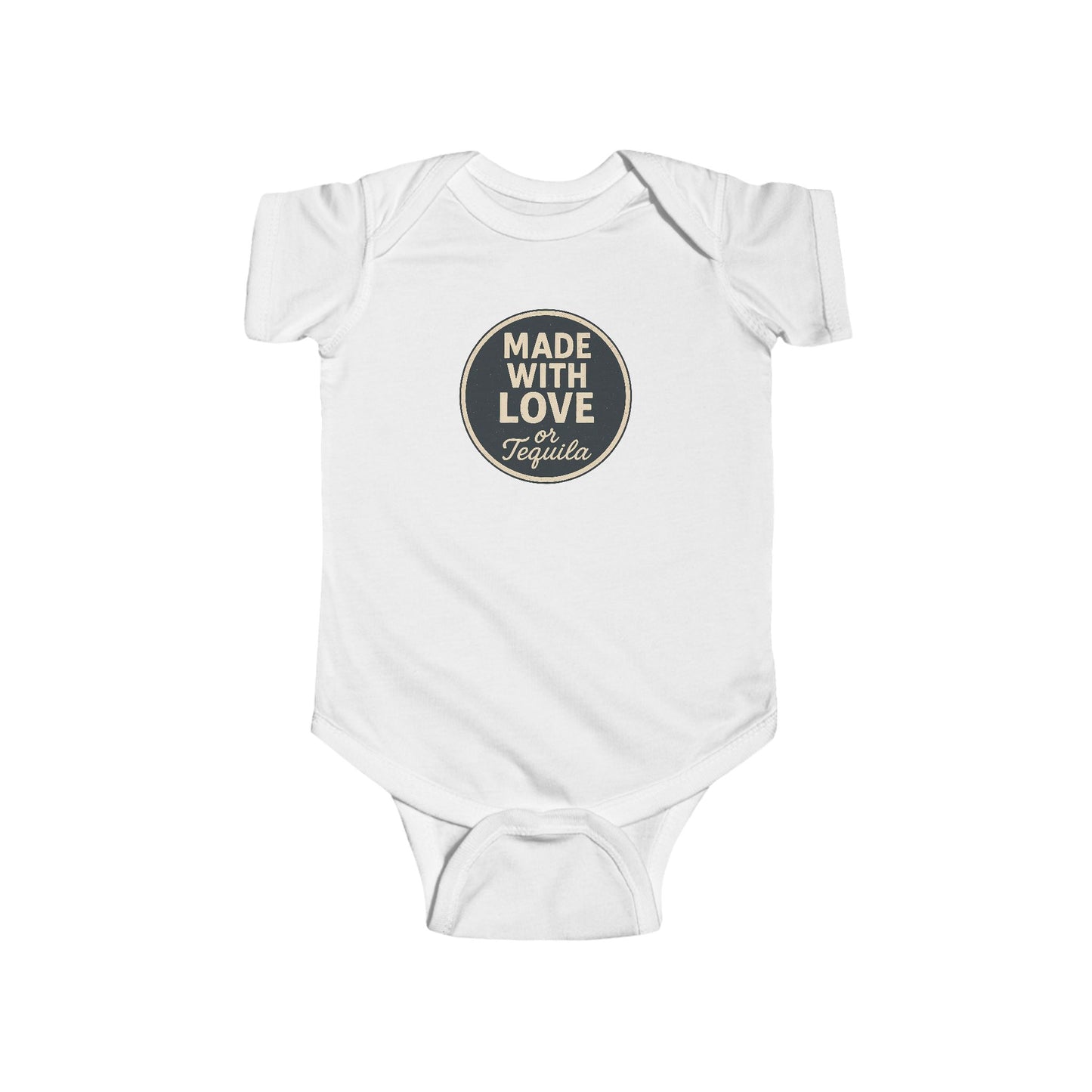 Made With Love, or Tequila - Baby Bodysuit - Graphite Stamp