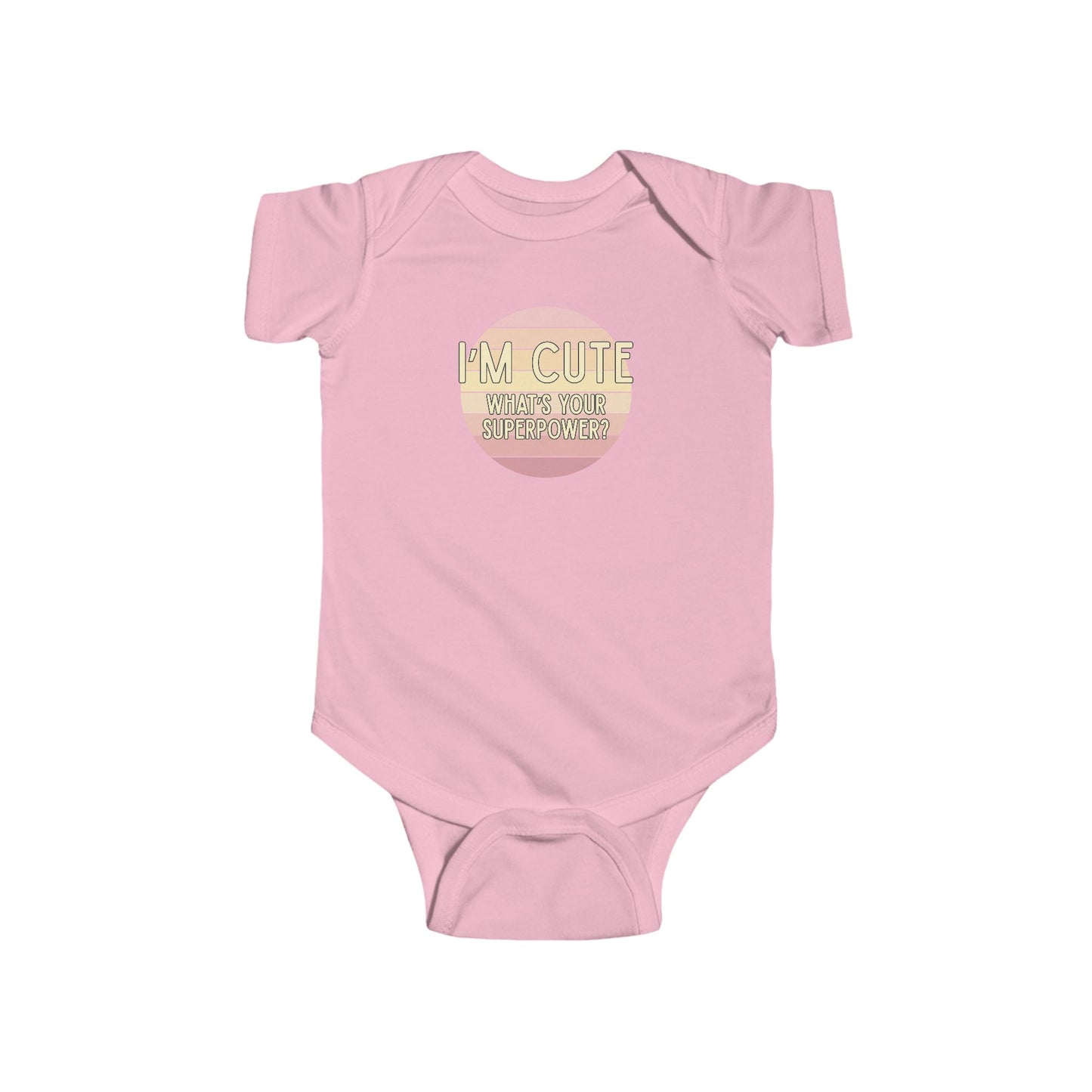 I'm Cute, What's Your Superpower? - Baby Bodysuit - on Savannah Sunset