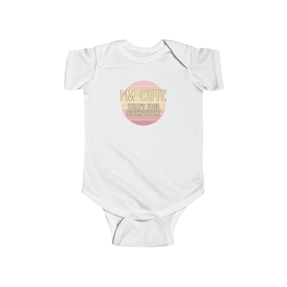 I'm Cute, What's Your Superpower? - Baby Bodysuit - on Savannah Sunset