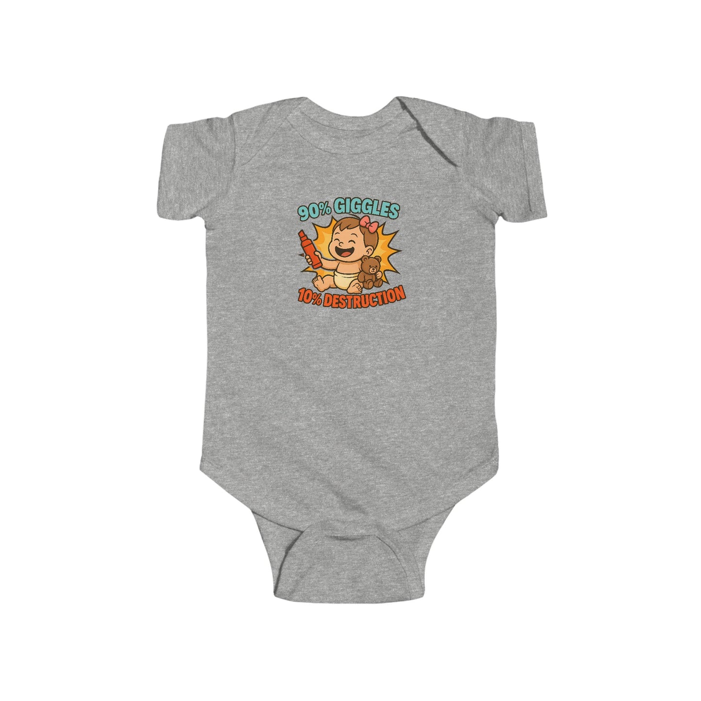 90% Giggles, 10% Destruction - Baby Bodysuit - Artist Charlotte