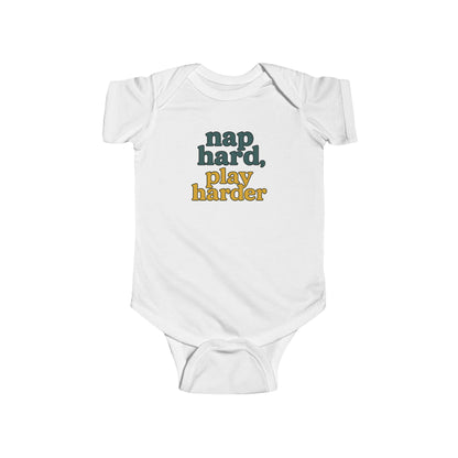 Nap Hard, Play Harder - Baby Bodysuit - Meadow