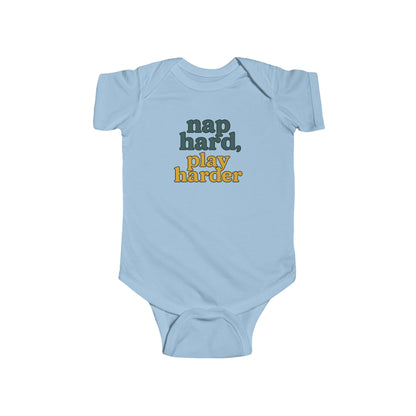Nap Hard, Play Harder - Baby Bodysuit - Meadow
