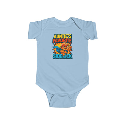 Auntie's Favorite Sidekick - Baby Bodysuit - Hero Austin