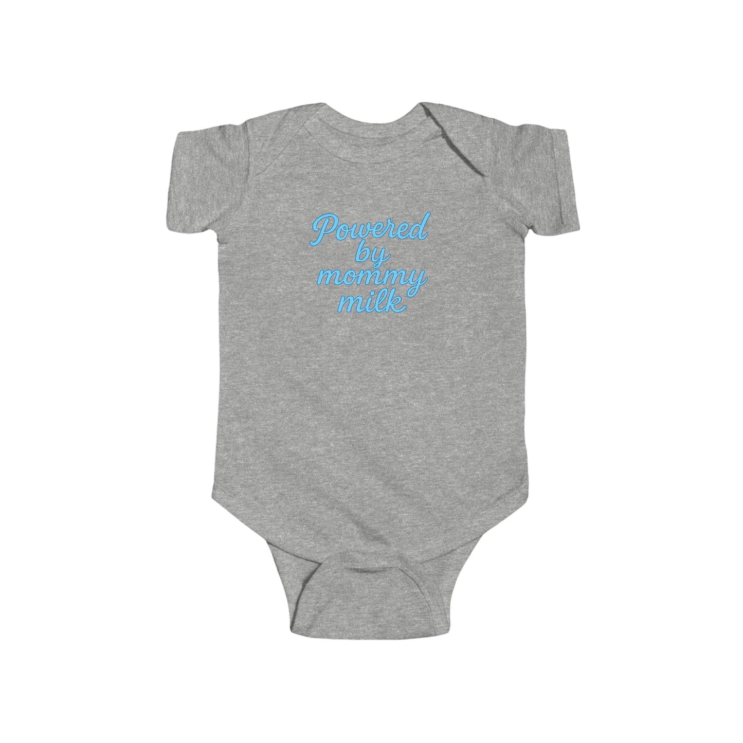 Powered by Mommy Milk -Baby Bodysuit - in Elegant Baby Blue