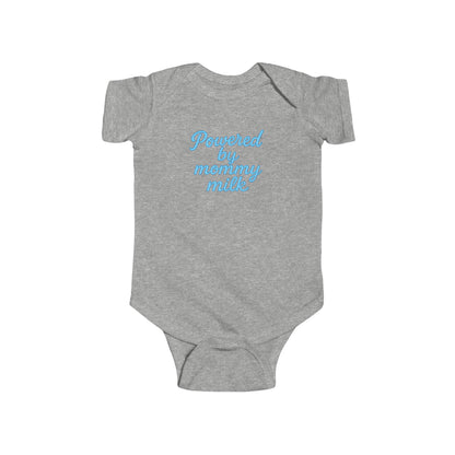 Powered by Mommy Milk -Baby Bodysuit - in Elegant Baby Blue