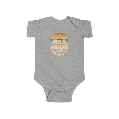 Milk Drunk and Loving It - Baby Bodysuit - Vintage Sunset