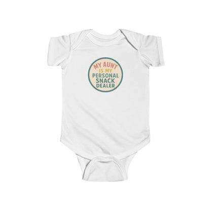 My Aunt is My Personal Snack Dealer - Baby Bodysuit - Vintage Vanilla Stamp