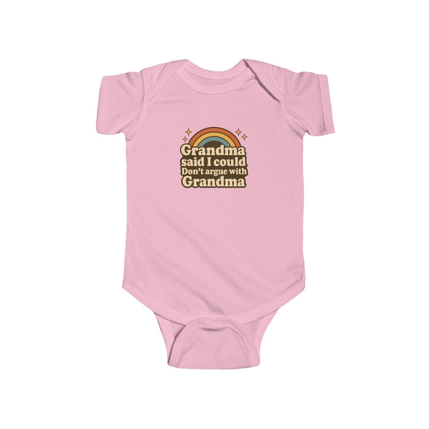 Grandma Said I Could, Don't Argue with Grandma - Baby Bodysuit - Retro Rainbow