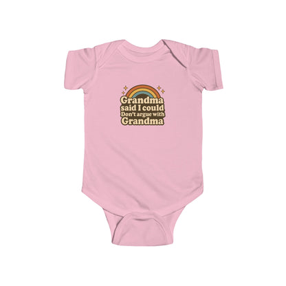 Grandma Said I Could, Don't Argue with Grandma - Baby Bodysuit - Retro Rainbow