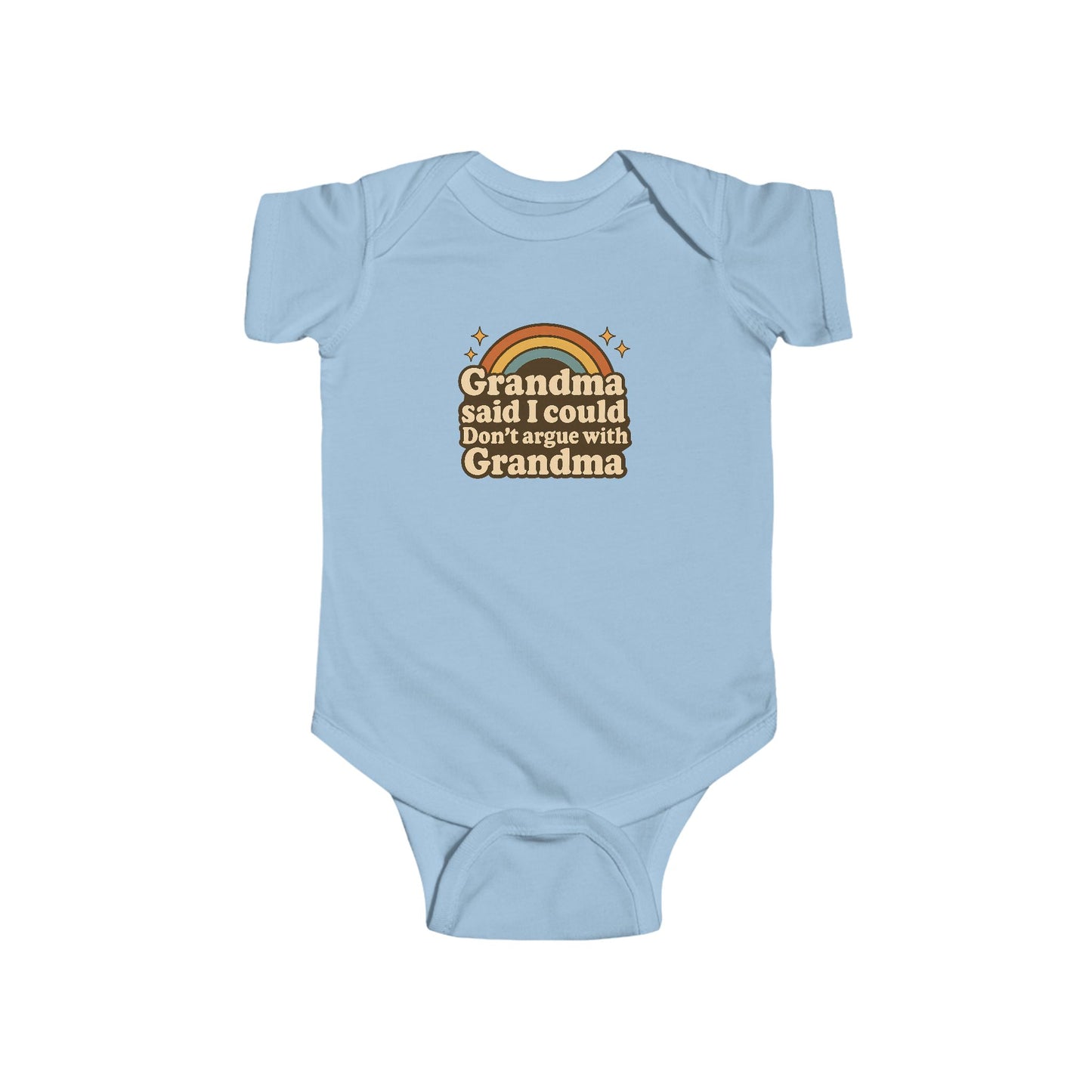 Grandma Said I Could, Don't Argue with Grandma - Baby Bodysuit - Retro Rainbow