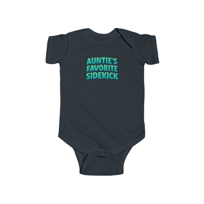 Auntie's Favorite Sidekick - Baby Bodysuit - Bold in Emerald