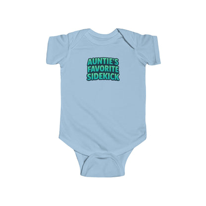 Auntie's Favorite Sidekick - Baby Bodysuit - Bold in Emerald