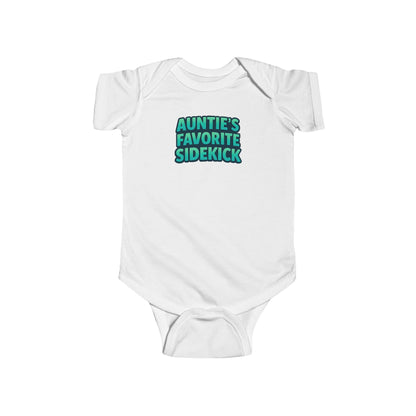 Auntie's Favorite Sidekick - Baby Bodysuit - Bold in Emerald