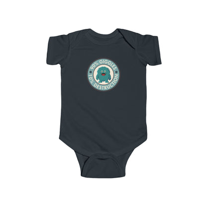 90% Giggles, 10% Destruction - Baby Bodysuit - Blue Giggle Beast