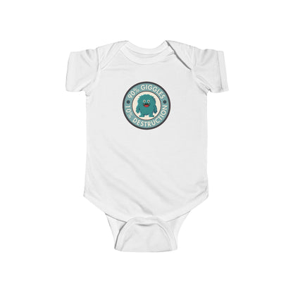 90% Giggles, 10% Destruction - Baby Bodysuit - Blue Giggle Beast