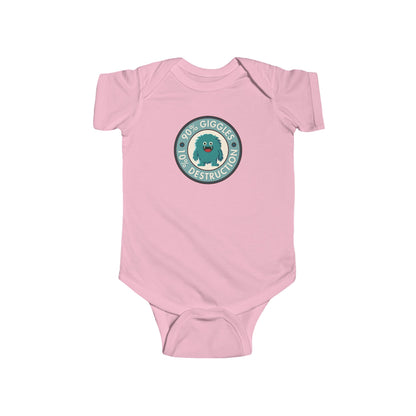 90% Giggles, 10% Destruction - Baby Bodysuit - Blue Giggle Beast