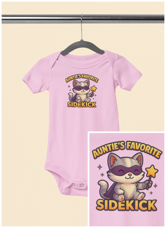 Auntie's Favorite Sidekick - Baby Bodysuit - Super Kitty