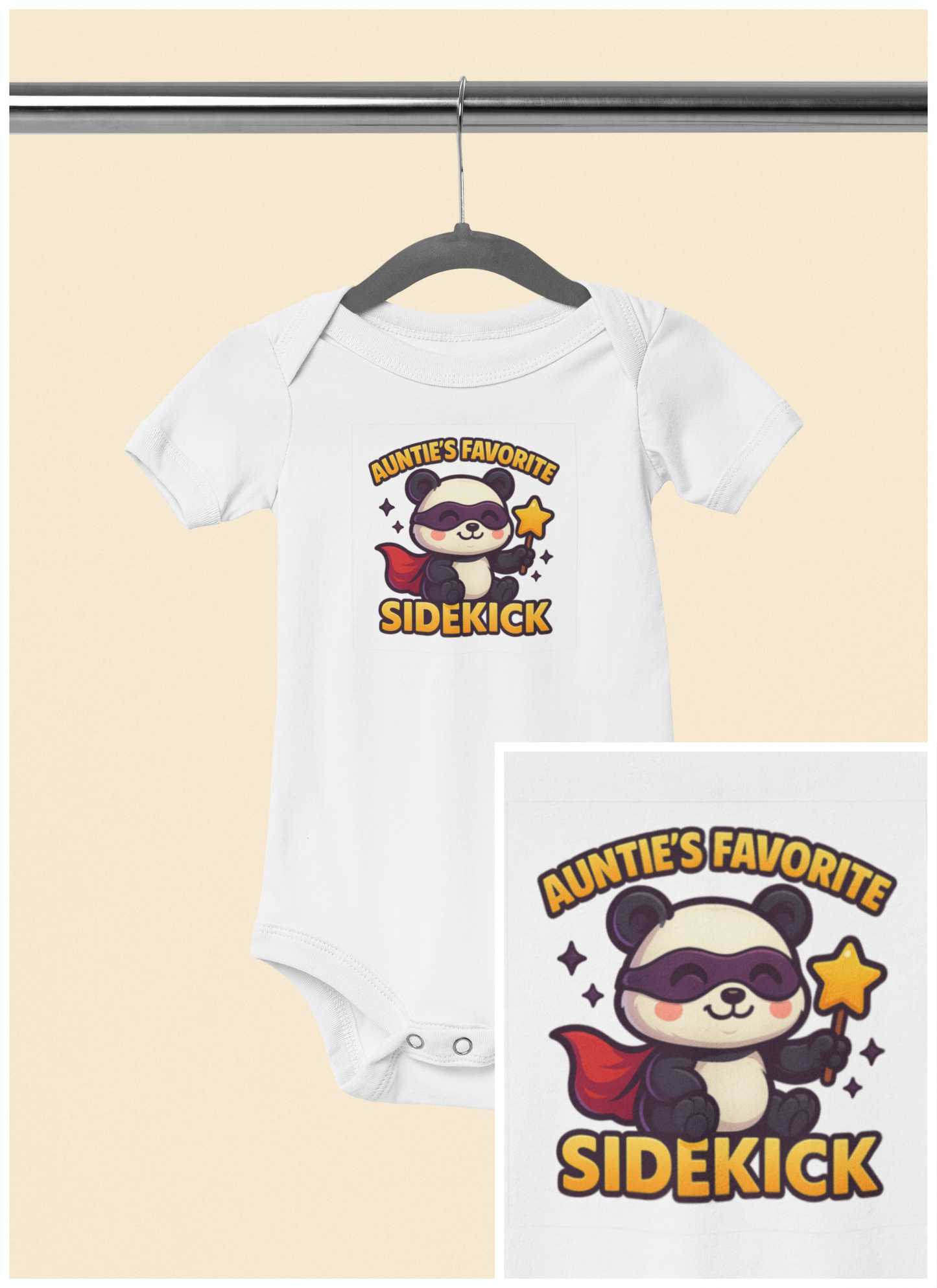Auntie's Favorite Sidekick - Baby Bodysuit - Super Panda