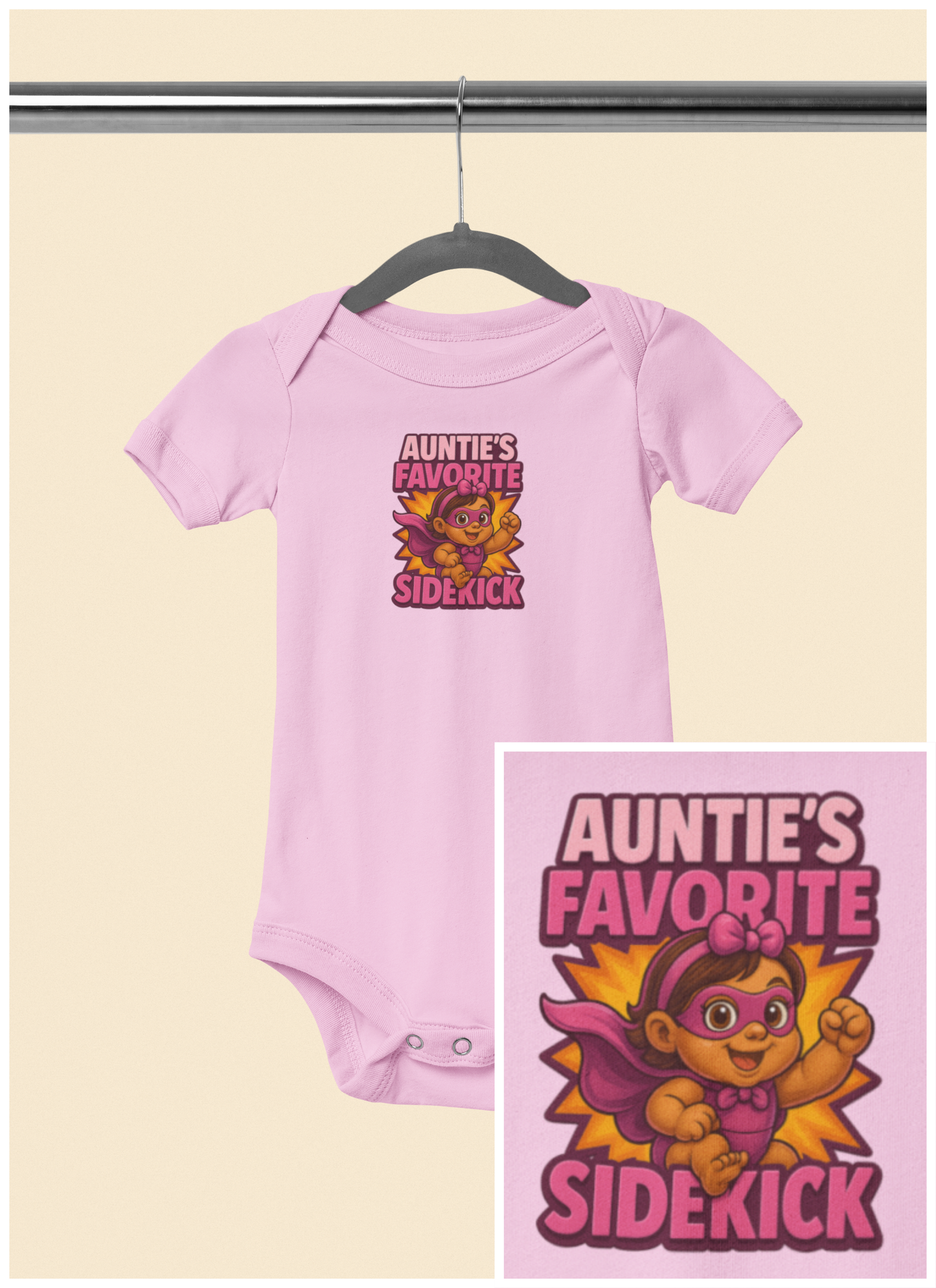 Auntie's Favorite Sidekick - Baby Bodysuit - Hero Lily