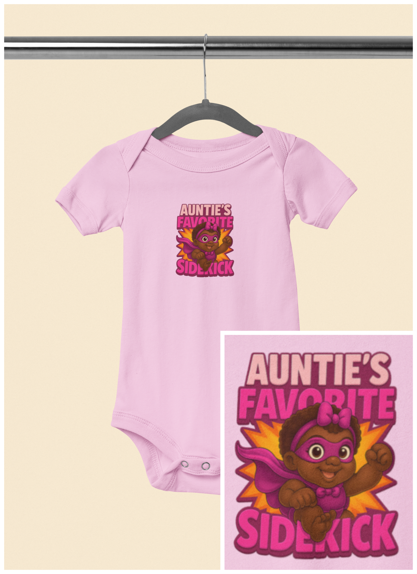 Auntie's Favorite Sidekick - Baby Bodysuit - Hero Eva