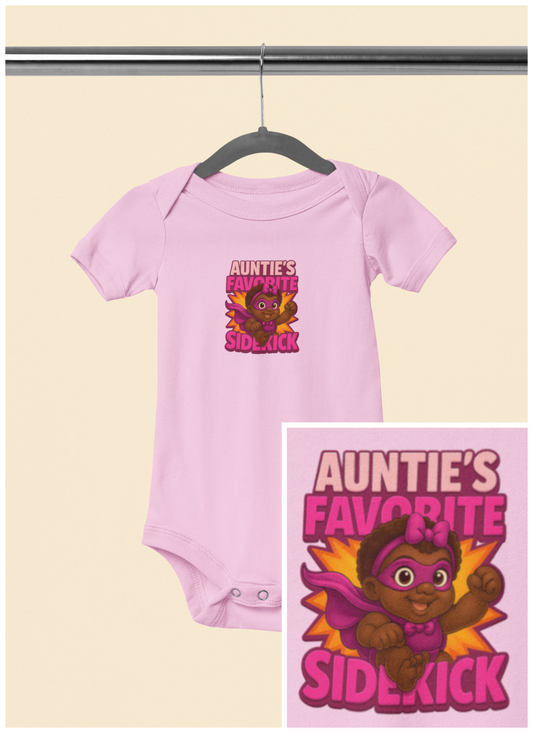 Auntie's Favorite Sidekick - Baby Bodysuit - Hero Eva