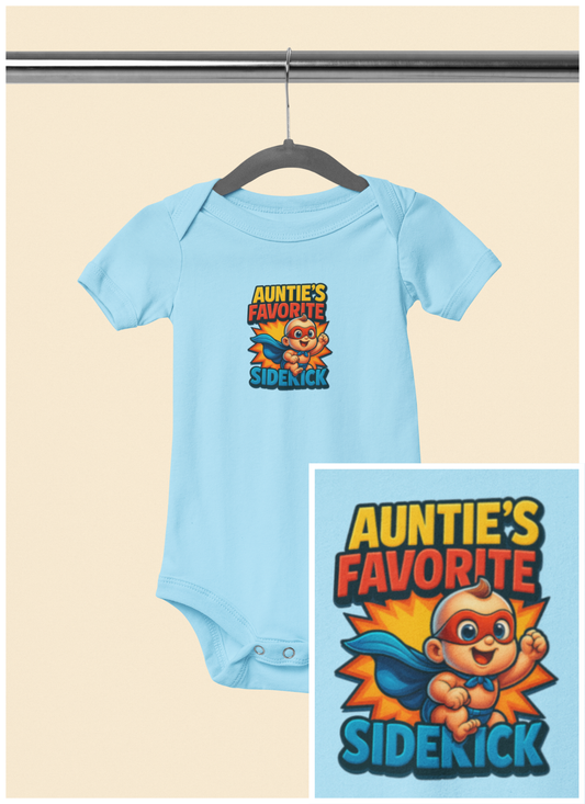 Auntie's Favorite Sidekick - Baby Bodysuit - Hero Jack