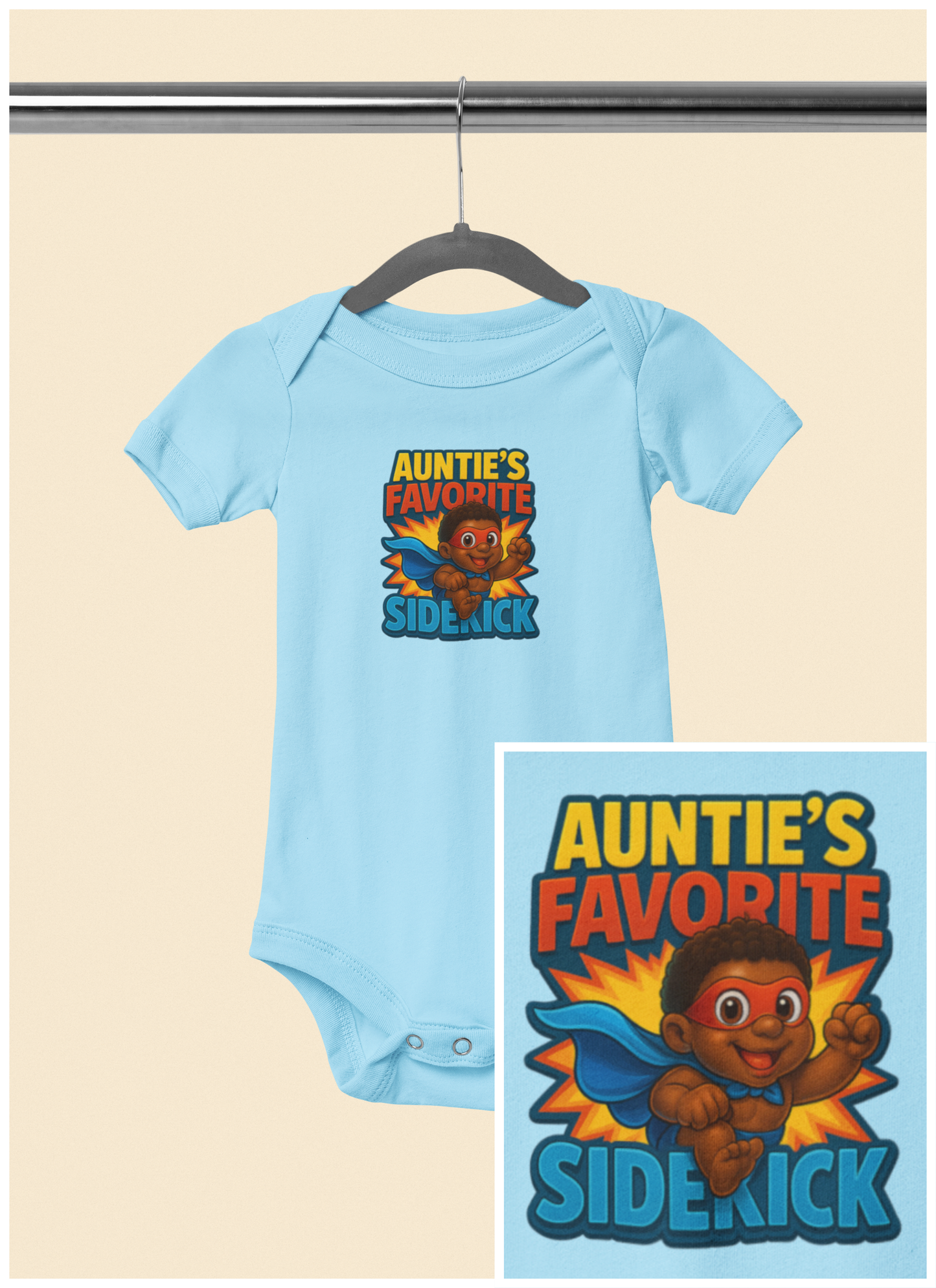 Auntie's Favorite Sidekick - Baby Bodysuit - Hero Jordan