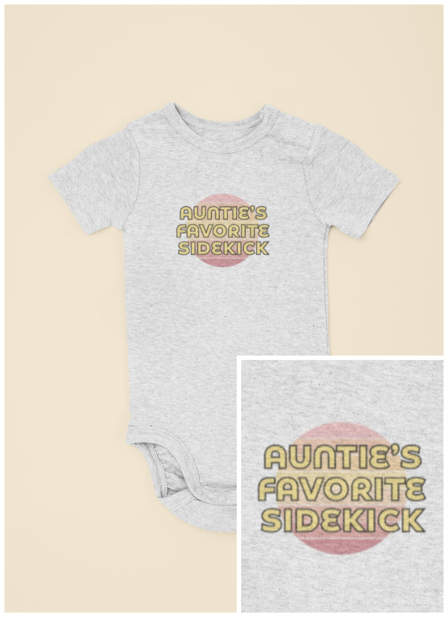 Auntie's Favorite Sidekick - Baby Bodysuit - on Savannah Sunset
