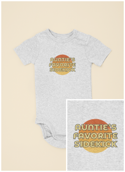 Auntie's Favorite Sidekick - Baby Bodysuit - on Key West Sunset