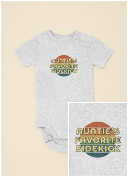 Auntie's Favorite Sidekick - Baby Bodysuit - on Denver Sunset