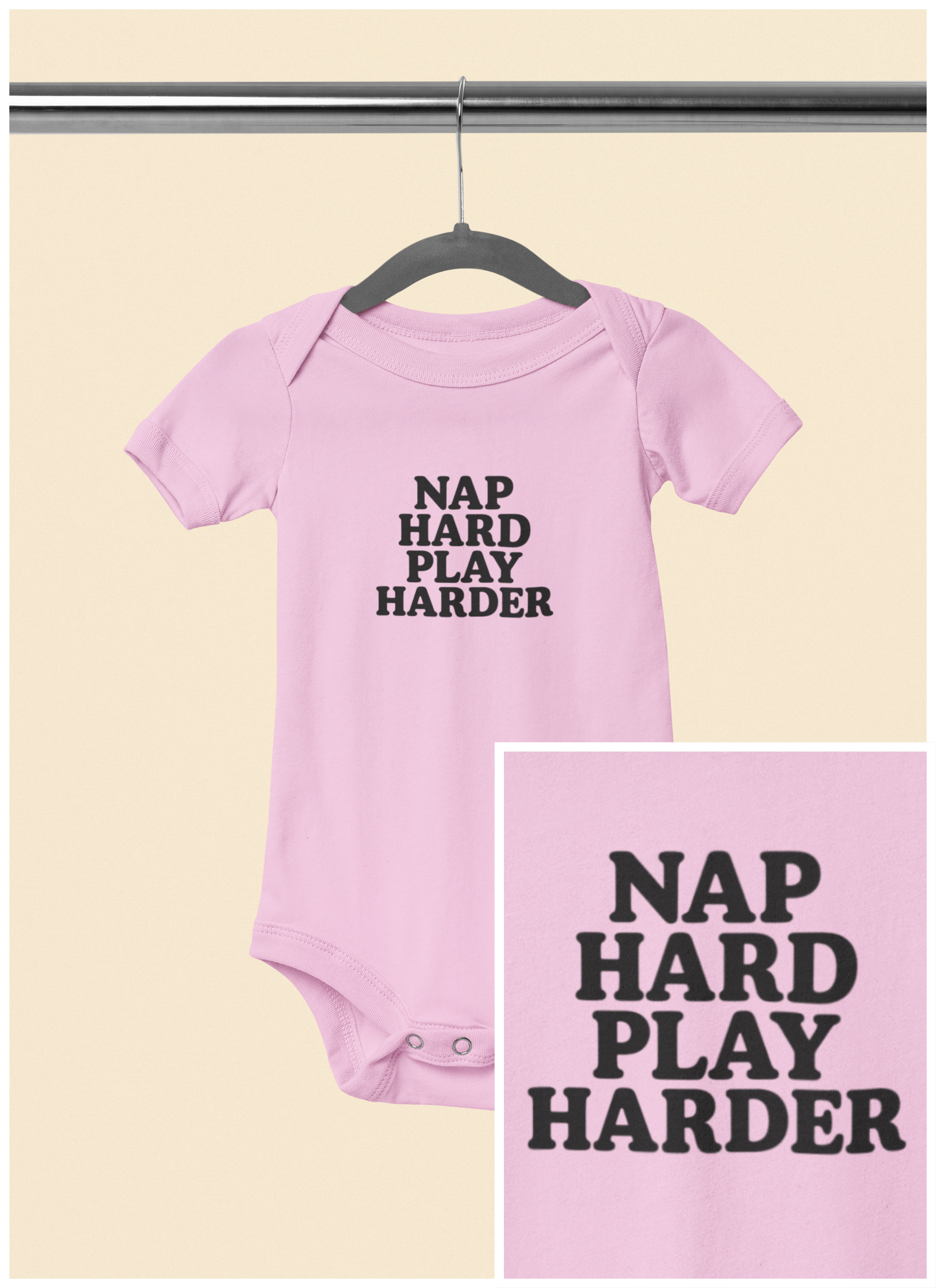 Nap Hard, Play Harder - Baby Bodysuit - Serious Play