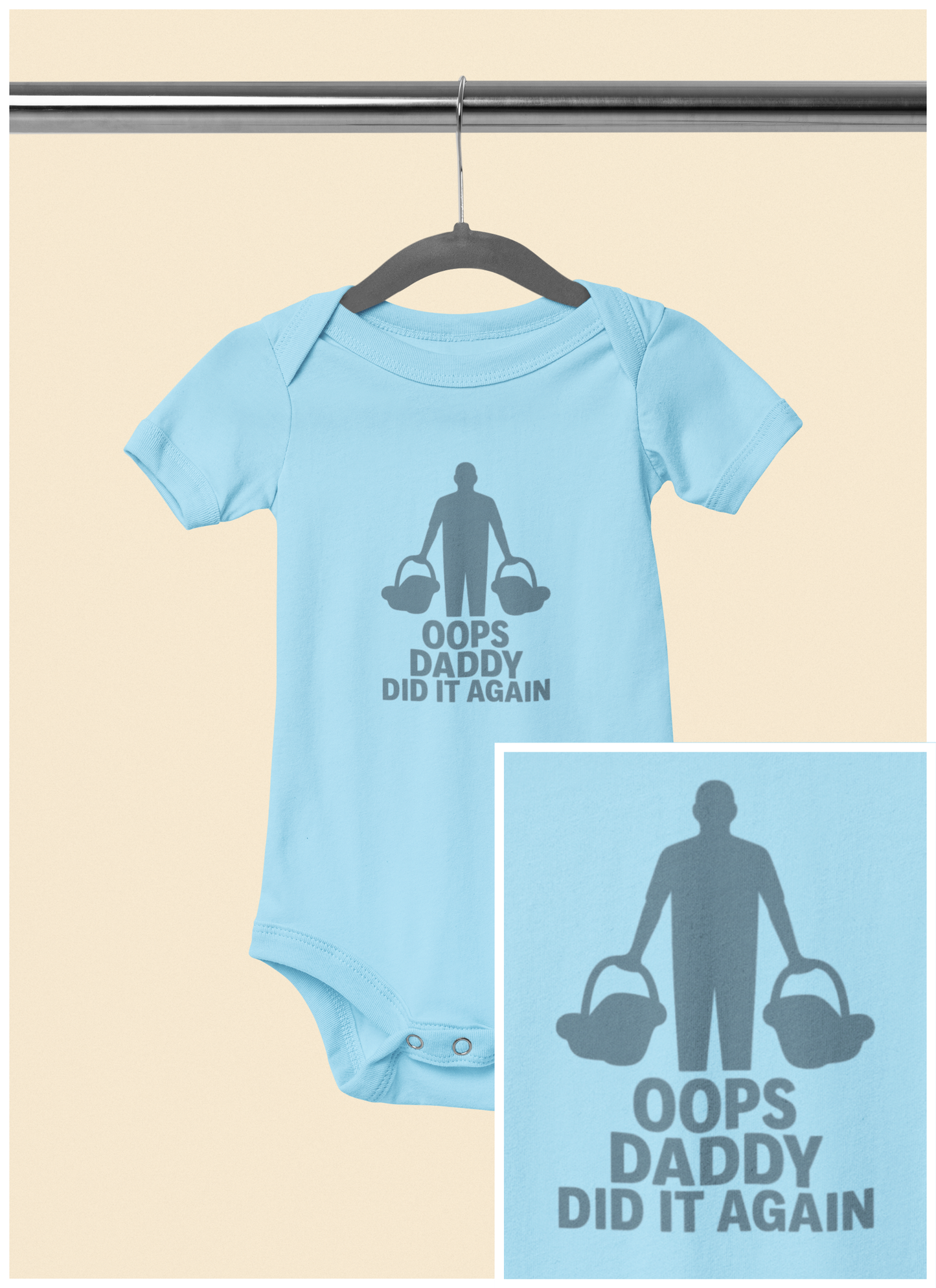 Oops Daddy Did it Again - Baby Bodysuit - Blue Twins