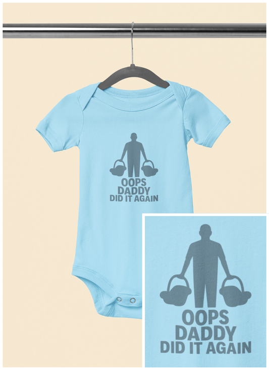 Oops Daddy Did it Again - Baby Bodysuit - Blue Twins